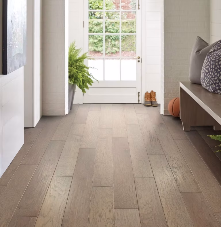 Home entry way with luxury vinyl plank flooring