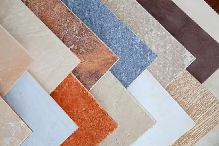 Assortment of different flooring material samples