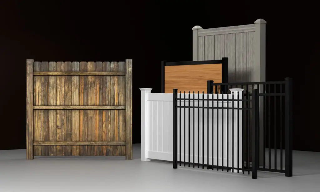Wood, vinyl, and aluminum fencing styles